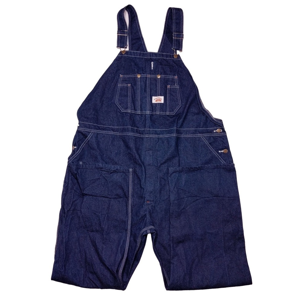 ROUND HOUSE Brand Bib Overalls Blue Denim ~ 48 x 30